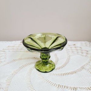 Green Depression glass sherbet ice cream bowl